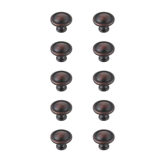 Garlande 1.2" Diameter Oil-rubbed Bronze Mushroom Knob Multipack (Set of 10) {1}