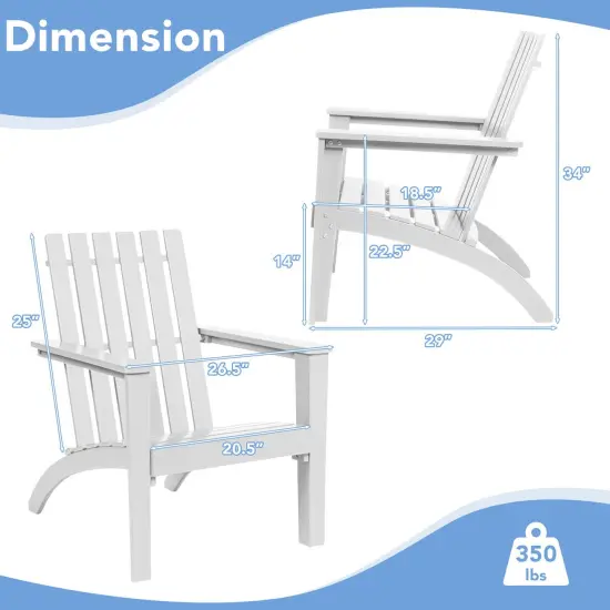Costway Outdoor Wooden Adirondack Chair Patio Lounge Chair w/ Armrest {2}