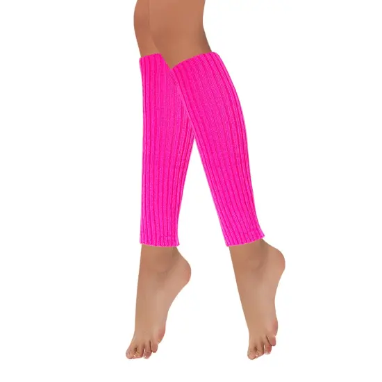 Wrapables 80's Style Neon Fluorescent Ribbed Leg Warmers Lemon {7}