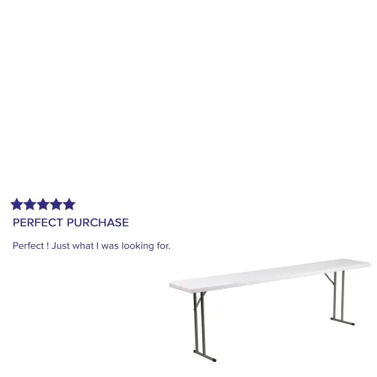 Emma and Oliver 8-Foot Plastic Folding Training Table Granite White {3}