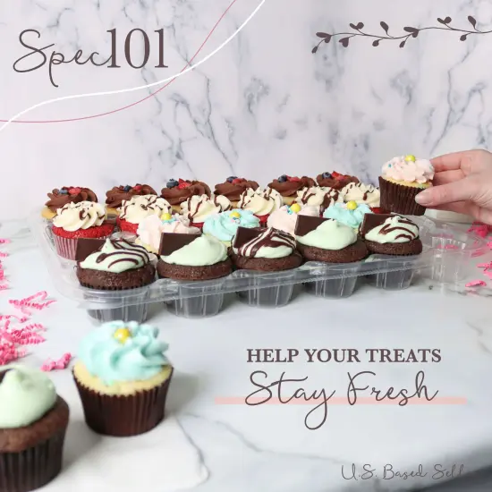 Spec101 | Plastic Cupcake Holder Carrier for 24 Standard Cupcakes {3}