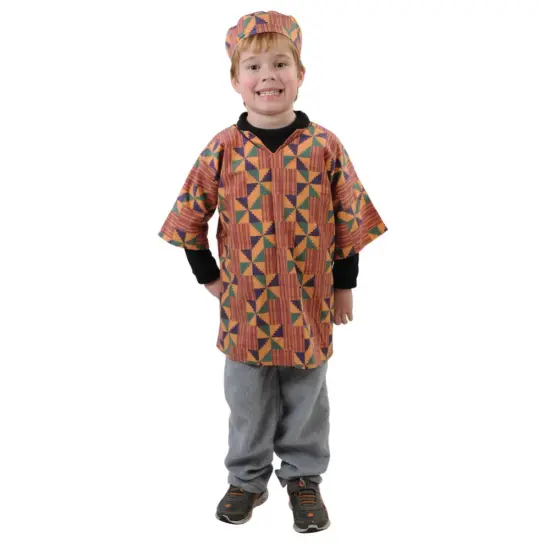 Kaplan Early Learning Company Festive Multiethnic Kente-Inspired Dashiki Boy Garment {1}