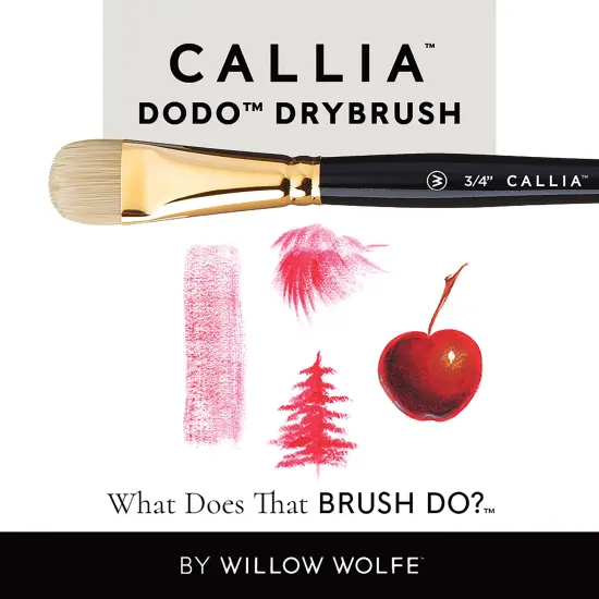 Willow Wolfe Callia Artist Dodo Drybrush Brush-1/8" {7}