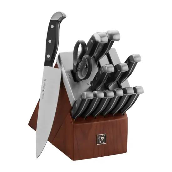 HENCKELS Statement Self-Sharpening Knife Set with Block, Chef Knife, Paring Knife, Bread Knife, Steak Knife, 14-piece {1}