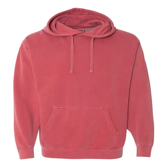 Comfort Colors&reg; Garment-Dyed Hooded Long Sleeve Sweatshirt Crimson {1}