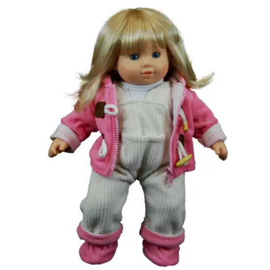 The Queen's Treasures 15 Inch Baby Doll Clothes Pink & Cream Overalls Set {4}