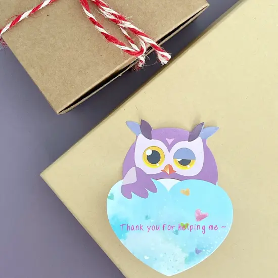 Wrapables Animal Hearts Sticky Notes (Set of 2) Pig, Fox, Owl {6}