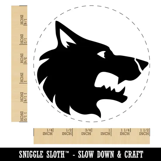 Wolf Head Side Profile Self-Inking Rubber Stamp for Stamping Crafting Planners Red {1}