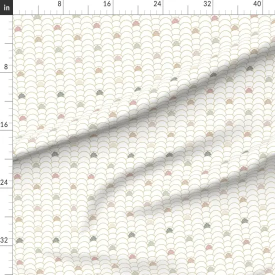 Various Fabrics by the Yard or Fat Quarter Art Nouveau Scallop Rose Floral Curve Lines Custom Printed Fabric by Spoonflower {1}