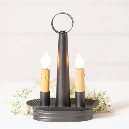 Irvins Country Tinware Oval Double Accent Light in Smokey Black {3}