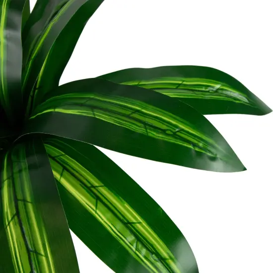 Northlight Artificial Dracaena Plant in Square Rattan Pattern Ceramic Pot - 27" Green {6}