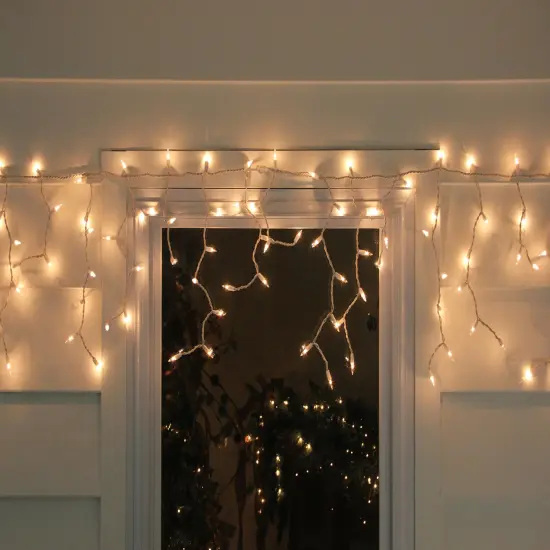 Sienna Twinkle Icicle Mini Christmas Lights - Clear - 8.5' White Wire - 300ct {4}