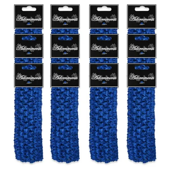 Pack of 12 Crochet Stretch Headbands Royal Blue {1}