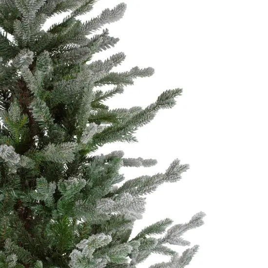 Northlight Real Touch&trade;️ Flocked Little River Fir Artificial Christmas Tree - Unlit - 6.5' Green {5}