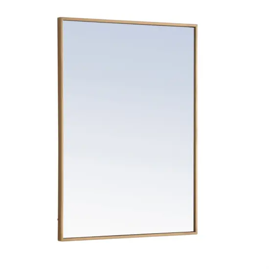 Metal frame Rectangle Mirror 24 inch Brass finish {5}