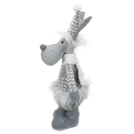 Northlight Standing Moose with Faux Fur Christmas Figure - 12" - Gray and White {4}