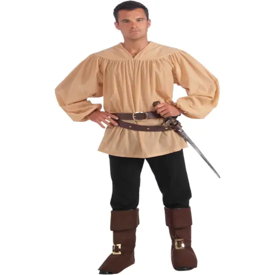 Adult Renaissance Medieval Or Pirate Beige Costume Shirt {1}