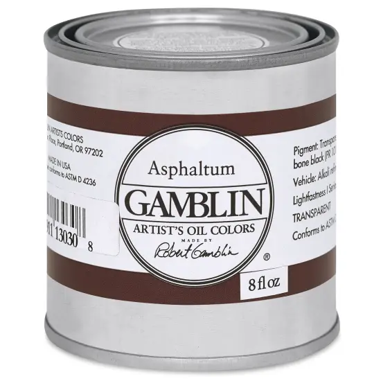 Gamblin Artist's Oil Color - Asphaltum, 8 oz Can {2}