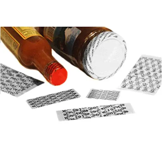 REED Cut Shrink Bands for Caps - Tamper Message -"Sealed for Your Protection" 250 Units (1" Height X 42-48mm Cap Size) {1}