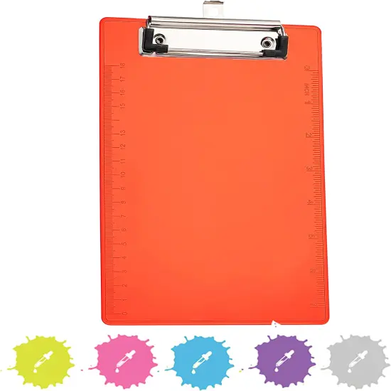 Enday Plastic Clipboard W/ Low Profile Clip Purple {7}