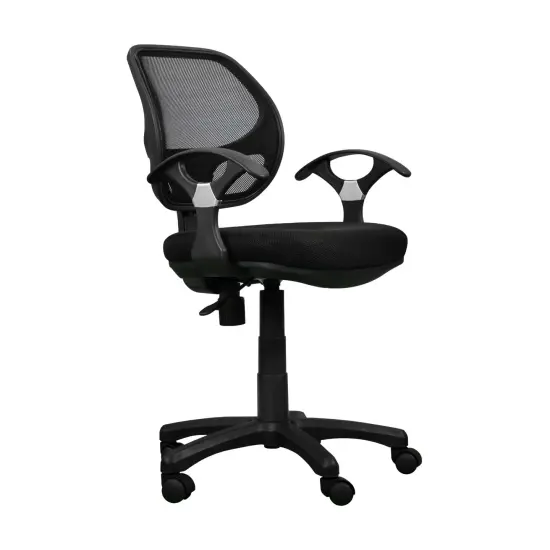 Techni Office Solutions 33.5" Black and Gray Contemporary Midback Mesh Task Office Chair {1}