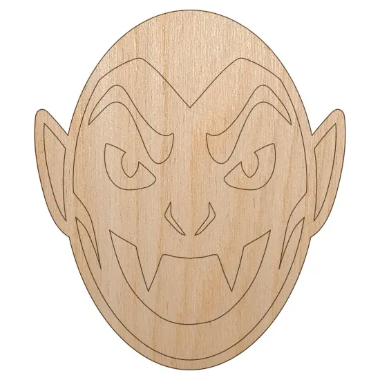 Spooky Vampire Head Halloween Unfinished Wood Shape Piece Cutout for DIY Craft Projects {7}