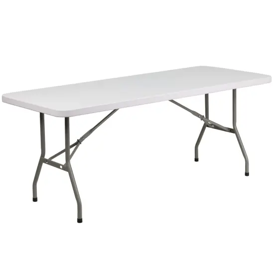 Emma and Oliver 6-Foot Plastic Folding Table Granite White {2}