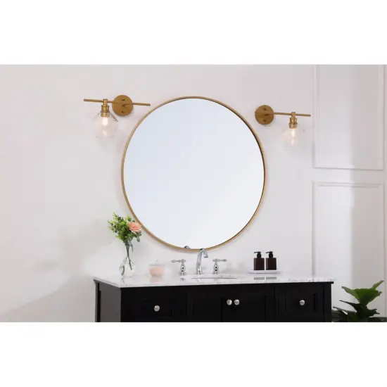 Gene 1 light Brass and Clear glass left Wall sconce {2}