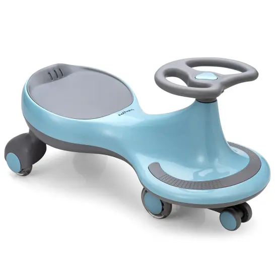 Wiggle Car Ride-on Toy with Flashing Wheels Blue {4}