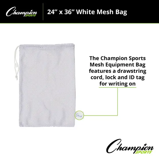 Equipment Bag, Mesh, 24" x 36", White, Pack of 3 {5}