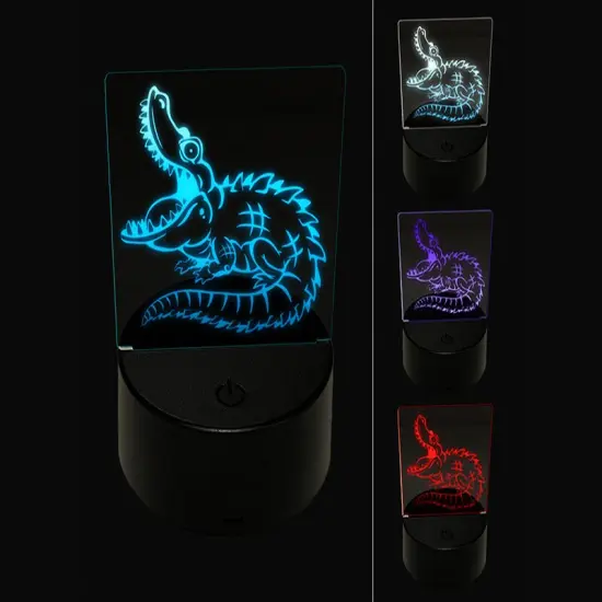 Hungry Crocodile Alligator 3D Illusion LED Night Light Sign Nightstand Desk Lamp {1}