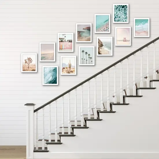 Americanflat Gallery Wall Picture Frames - Set of 12 - Picture Frame Set for Wall Collage - Plexiglass Cover - Hanging Hardware - Includes Easel {6}