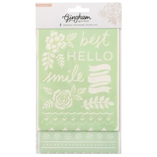 Crate Paper Gingham Garden Stencils-2/Pkg {1}