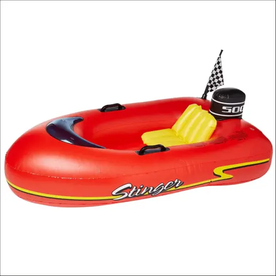 Swim Central Inflatable Stinger Speedboat Swimming Pool Raft - 48" - Black and Red {1}