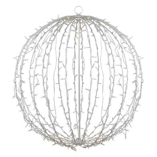 Northlight 30" LED Lighted 3D Christmas Hanging Ball Decoration &ndash; Warm White Lights {1}