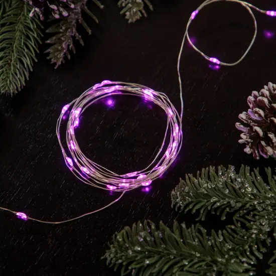 Northlight 50-Count Pink LED Micro Fairy Christmas Lights - 16ft, Copper Wire {1}