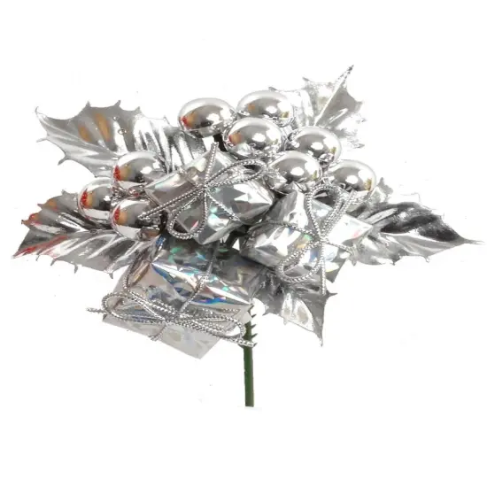 HOLLY Silver PICK W BOXES /BALLS-6 Pieces {1}
