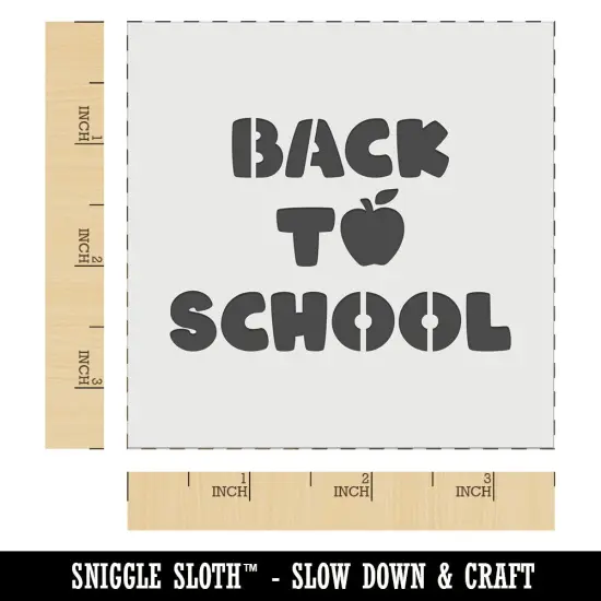 Back to School Text Apple Wall Cookie DIY Craft Reusable Stencil {5}