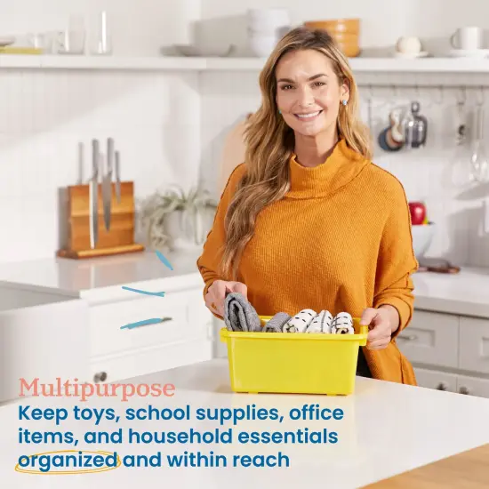 Scoop Front Storage Bins, Multipurpose Organization, 30-Pack Yellow {3}