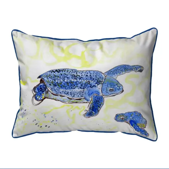 Betsy Drake Sea Turtle & Eggs Large Indoor/Outdoor Pillow 16x20 {1}
