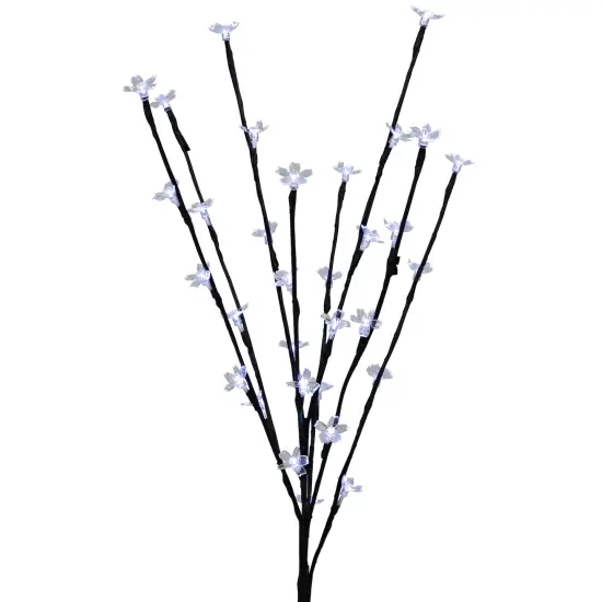 Northlight Pre-Lit Cherry Blossom Artificial Tree Branches - 2.5' - Pure White LED Lights - Set of 3 Black {5}
