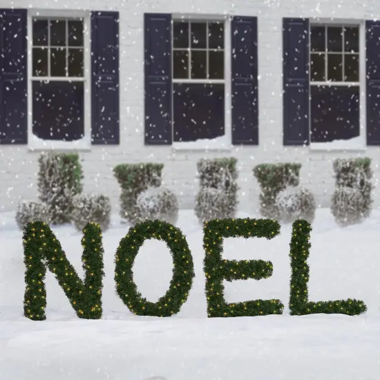 Northlight Pre-Lit Noel Artificial Pine Christmas Yard Decoration - 5.5' Green {3}