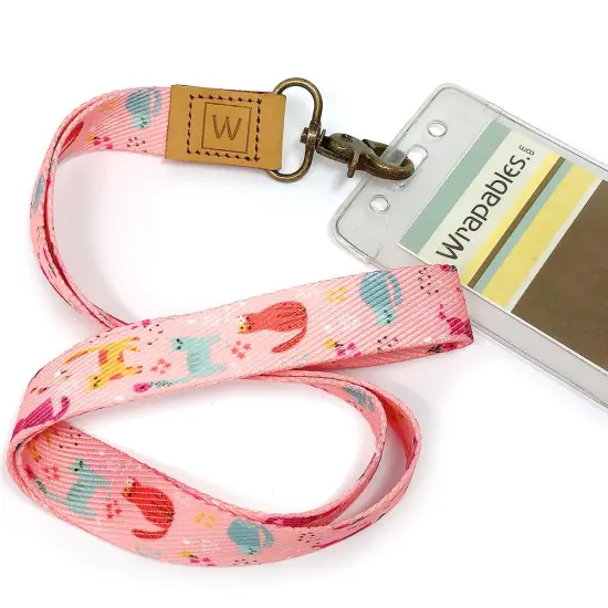 Wrapables Lanyard Keychain and ID Badge Holder Pink Kitty {3}