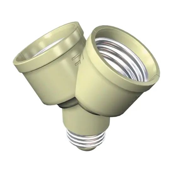 Stanley Twin Socket Adapter - Converts One Bulb Socket into Two White {1}