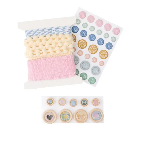 Maggie Holmes Parasol Embellishment Mix 72/Pkg-Buttons, Dots, Ribbon & Twine {5}