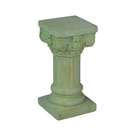 Verdigris Finish Solid Concrete Roman Ionic Column Pillar Pedestal 8.25 Inch {1}