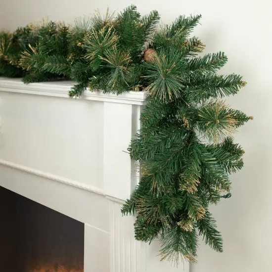 Northlight 9' x 10" Yorkshire Pine Artificial Christmas Garland - Unlit Green {3}