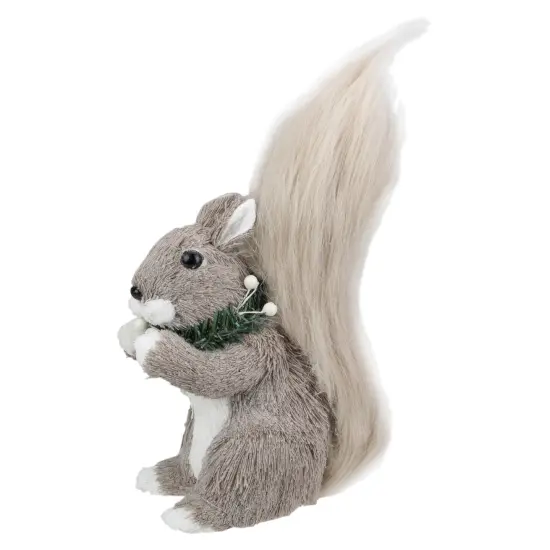 Northlight Standing Squirrel with Neck Wreath Christmas Figure - 12" Gray {1}