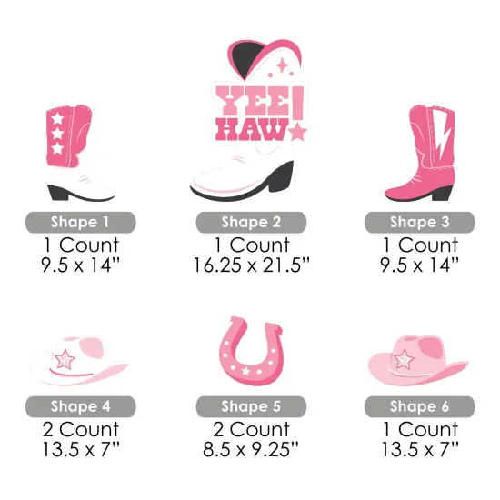 Big Dot of Happiness Rodeo Cowgirl - Yard Sign and Outdoor Lawn Decorations - Pink Western Party Yard Signs - Set of 8 {7}
