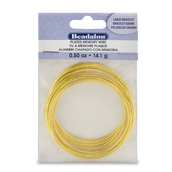 JewelrySupply Round Large Bracelet Memory Wire Gold Plated Steel 1/2oz. {1}